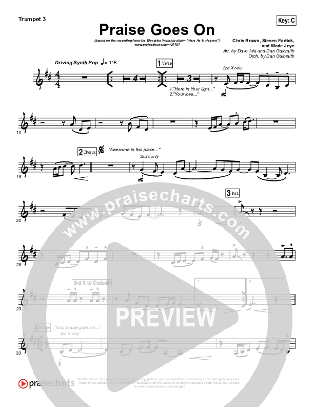 Praise Goes On Trumpet 3 (Elevation Worship)