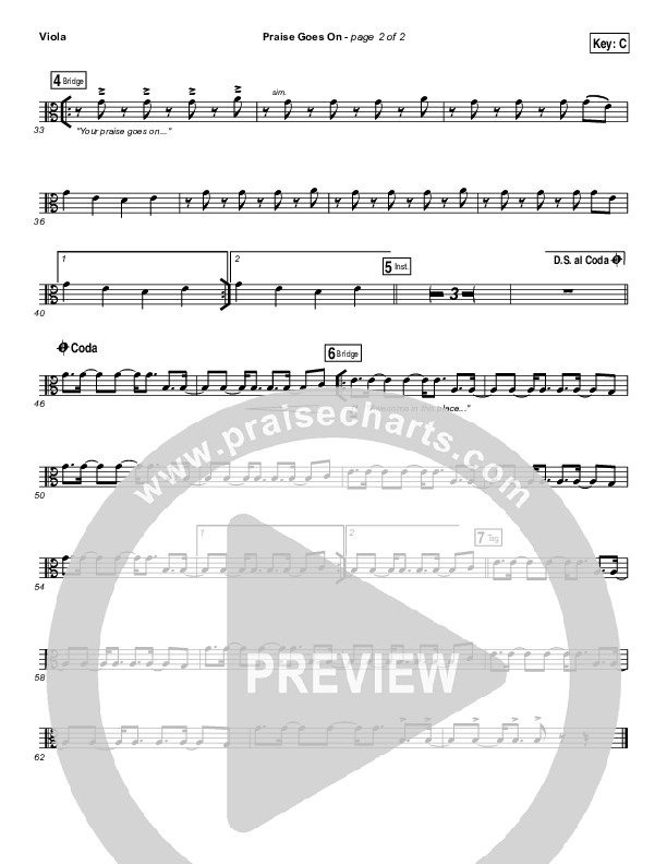 Praise Goes On Viola (Elevation Worship)