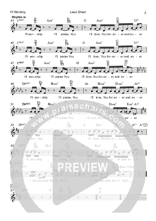 I'll Worship Lead Sheet (Robert Ellis / Grace Covenant Worship)