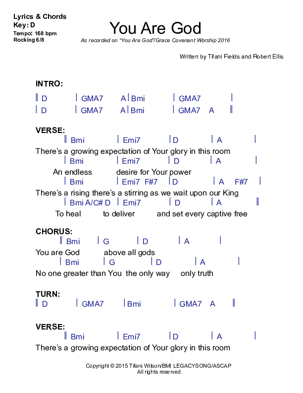 You Are God Chords & Lyrics (Robert Ellis / Grace Covenant Worship)