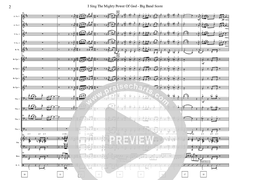 I Sing The Mighty Power Of God (Instrumental) Conductor's Score (David Arivett)