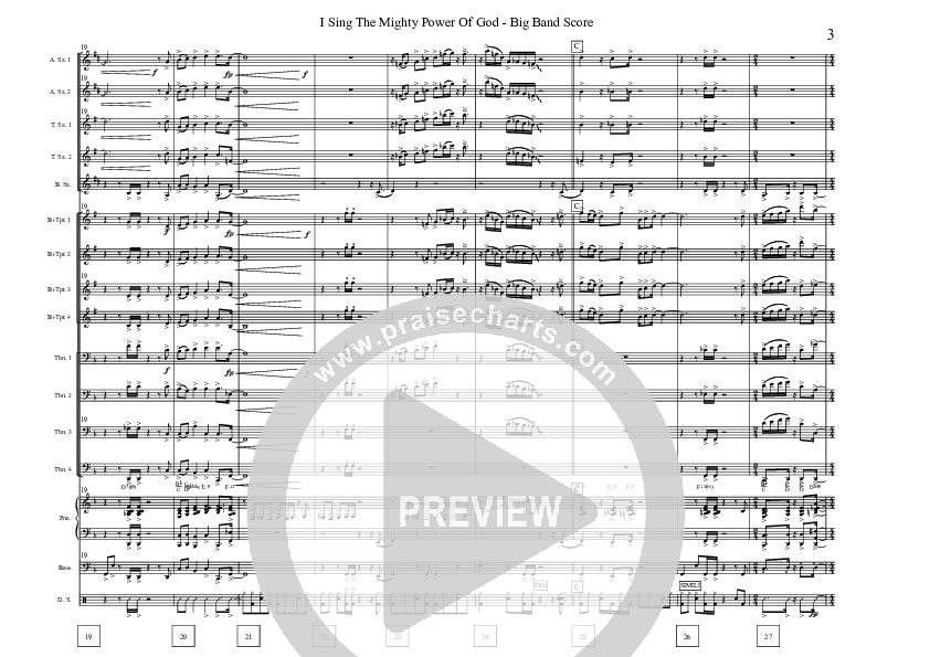 I Sing The Mighty Power Of God (Instrumental) Conductor's Score (David Arivett)