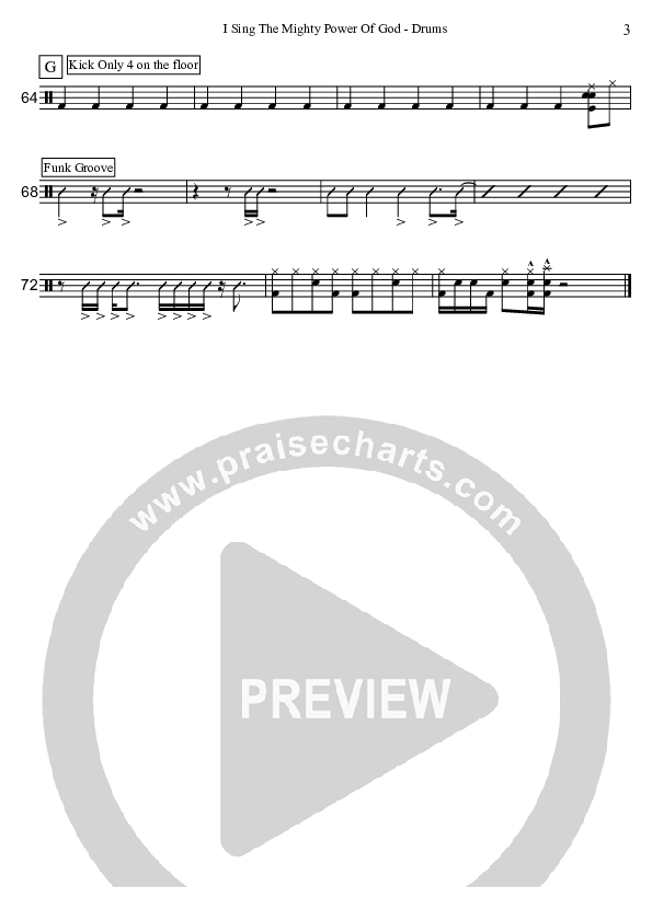 I Sing The Mighty Power Of God (Instrumental) Drum Set (David Arivett)