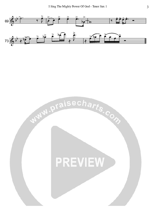 I Sing The Mighty Power Of God (Instrumental) Tenor Sax 1/2 (David Arivett)