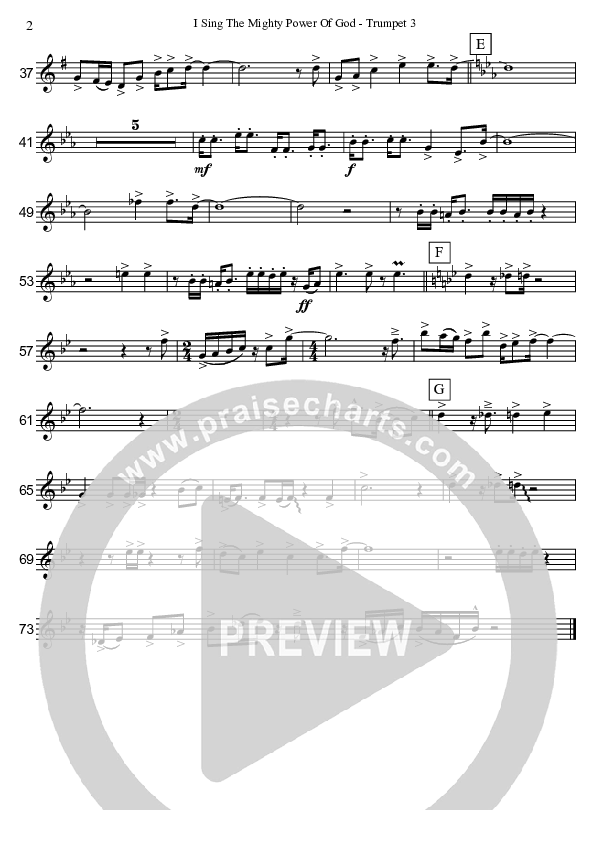 I Sing The Mighty Power Of God (Instrumental) Trumpet 3 (David Arivett)
