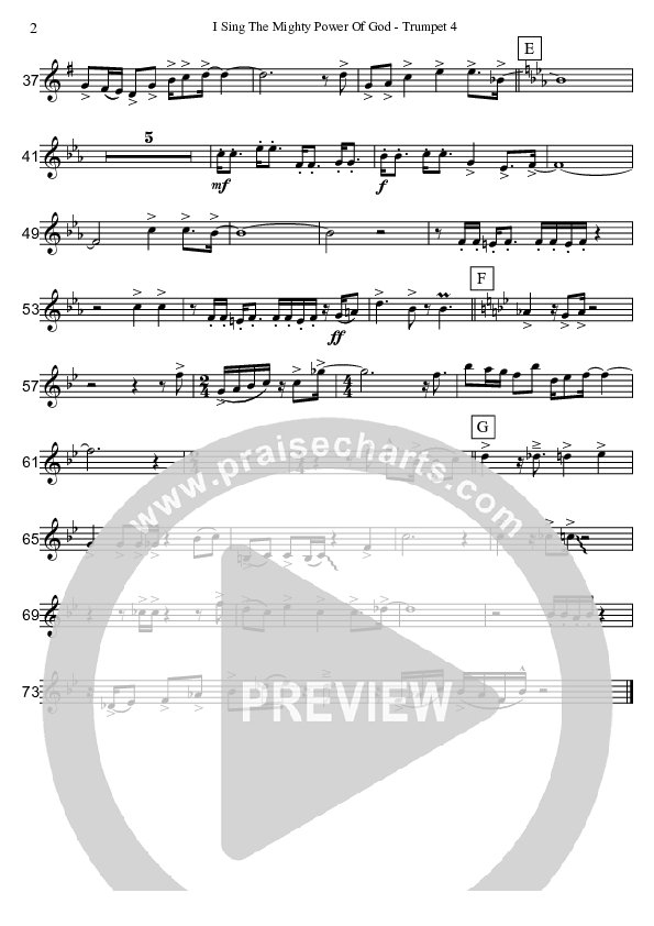 I Sing The Mighty Power Of God (Instrumental) Trumpet (David Arivett)