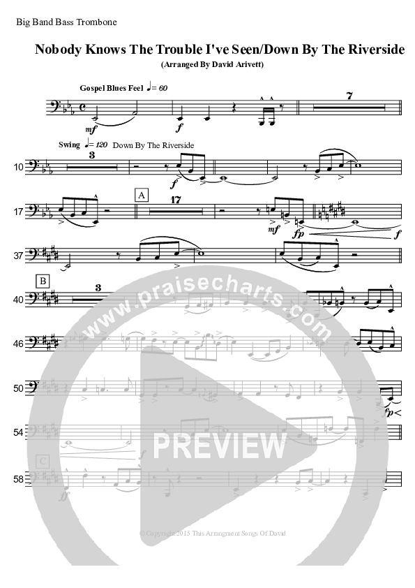 Nobody Knows The Trouble I've Seen/Down By The Riverside (Instrumental) Bass Trombone (David Arivett)