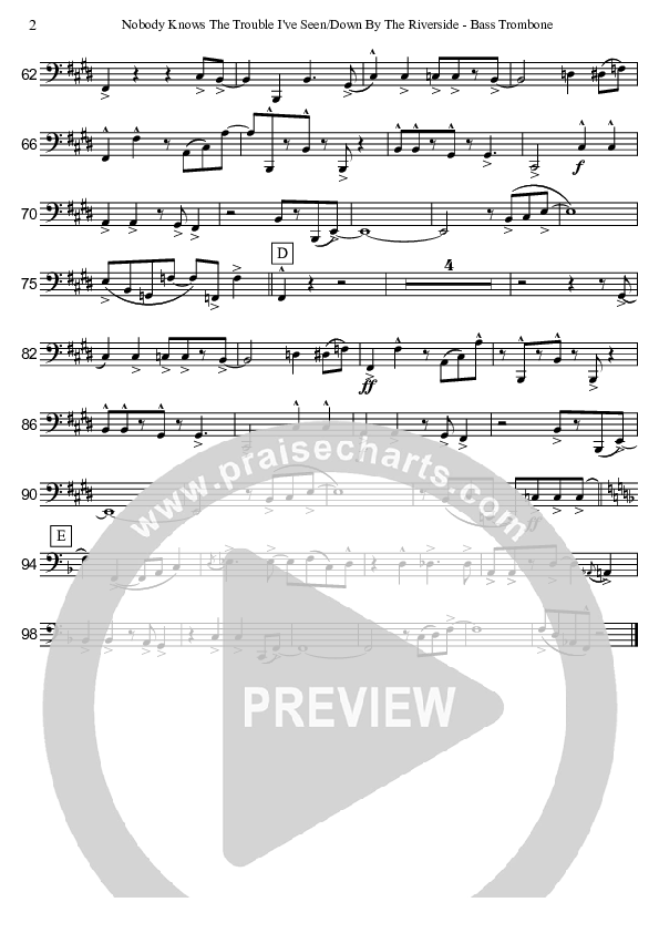 Nobody Knows The Trouble I've Seen/Down By The Riverside (Instrumental) Bass Trombone (David Arivett)