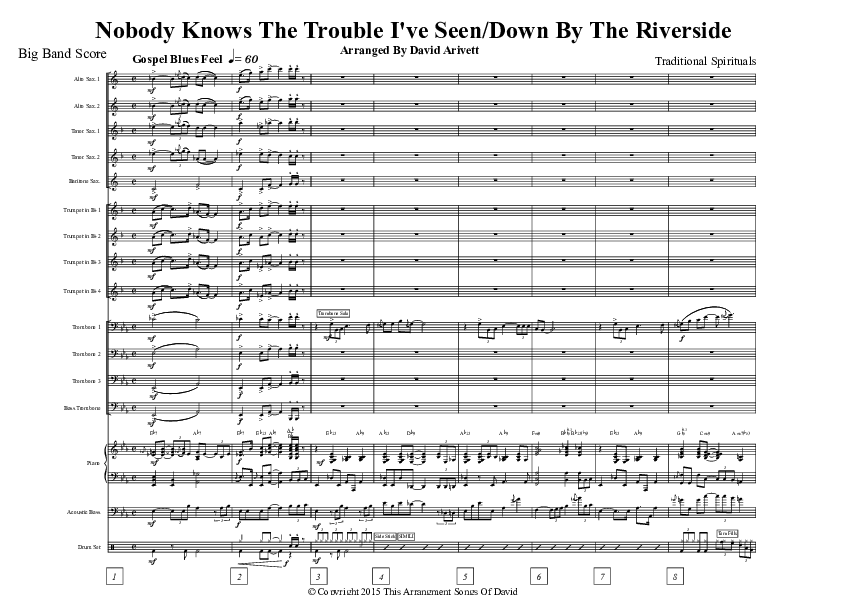 Nobody Knows The Trouble I've Seen/Down By The Riverside (Instrumental) Conductor's Score (David Arivett)