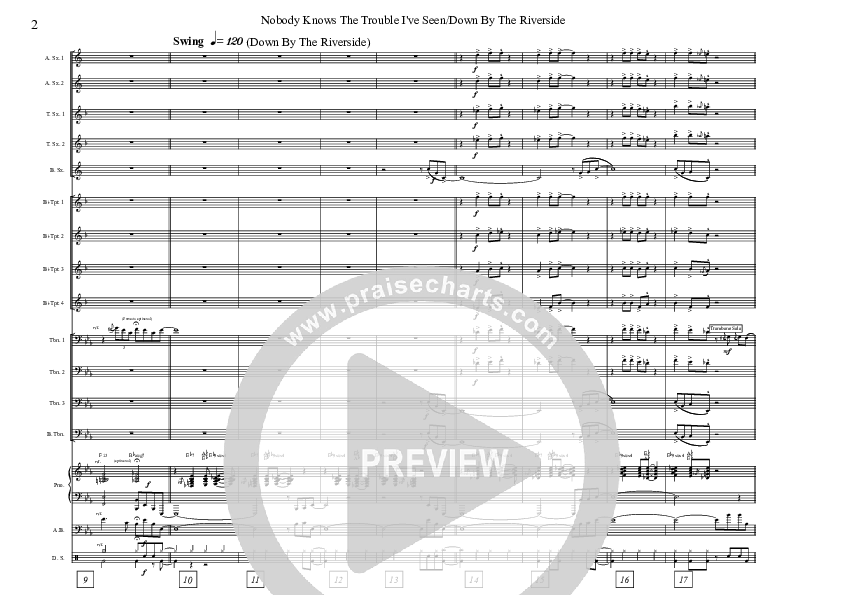 Nobody Knows The Trouble I've Seen/Down By The Riverside (Instrumental) Conductor's Score (David Arivett)