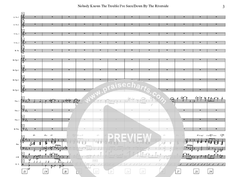 Nobody Knows The Trouble I've Seen/Down By The Riverside (Instrumental) Conductor's Score (David Arivett)