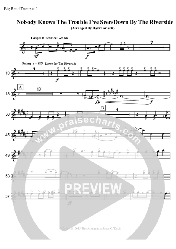 Nobody Knows The Trouble I've Seen/Down By The Riverside (Instrumental) Trumpet 1 (David Arivett)