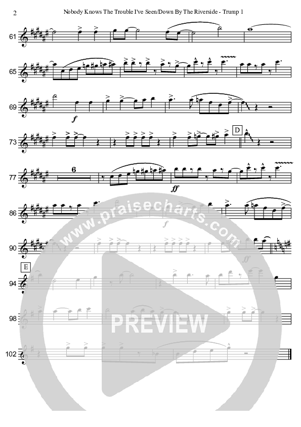 Nobody Knows The Trouble I've Seen/Down By The Riverside (Instrumental) Trumpet 1 (David Arivett)
