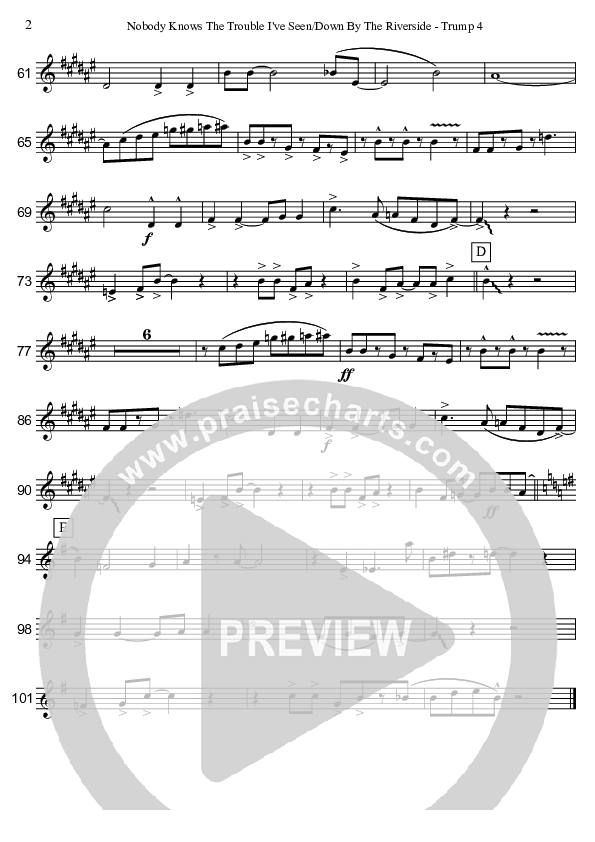 Nobody Knows The Trouble I've Seen/Down By The Riverside (Instrumental) Trumpet (David Arivett)