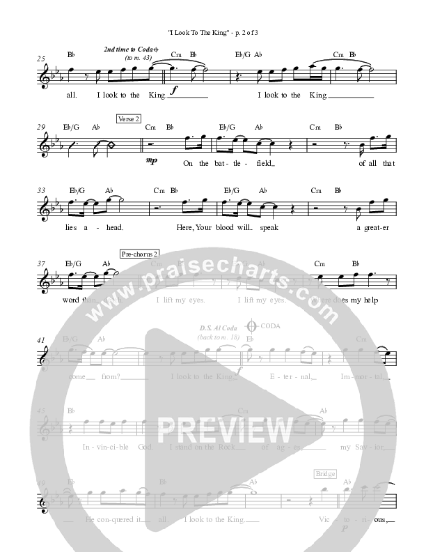 I Look To The King Lead Sheet (Meredith Andrews)