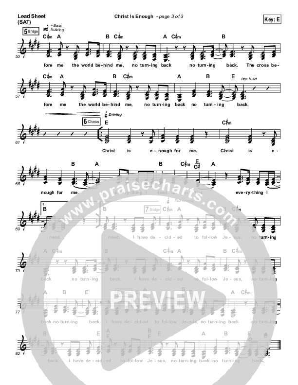 Christ Is Enough Lead Sheet (Meredith Andrews)
