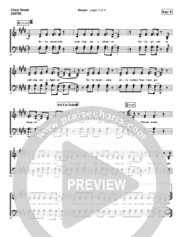 Deeper Choir Sheet (SATB) (Meredith Andrews)