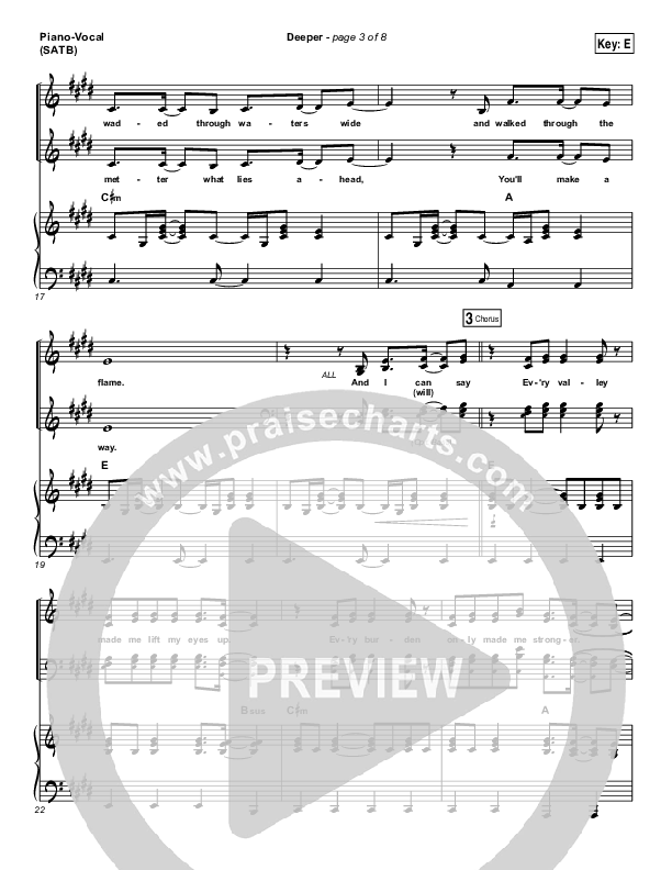 Deeper Piano/Vocal (SATB) (Meredith Andrews)