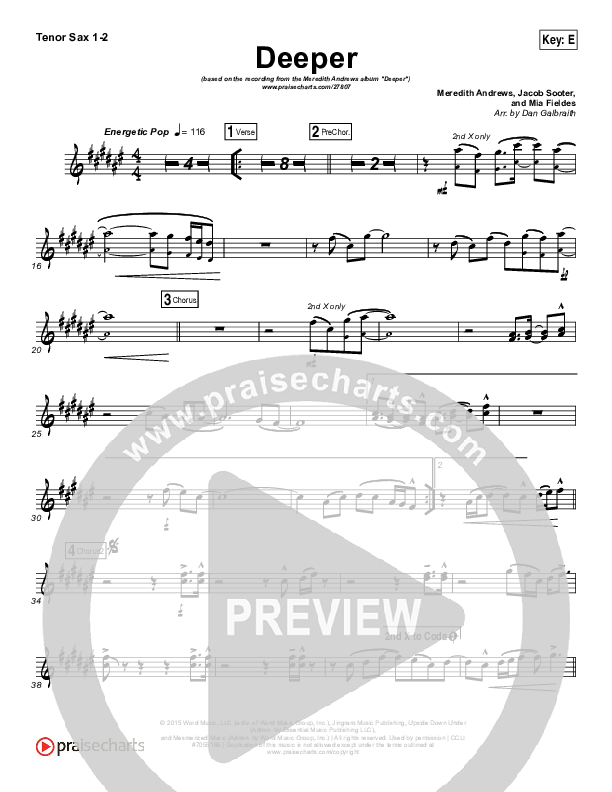 Deeper Tenor Sax 1/2 (Meredith Andrews)