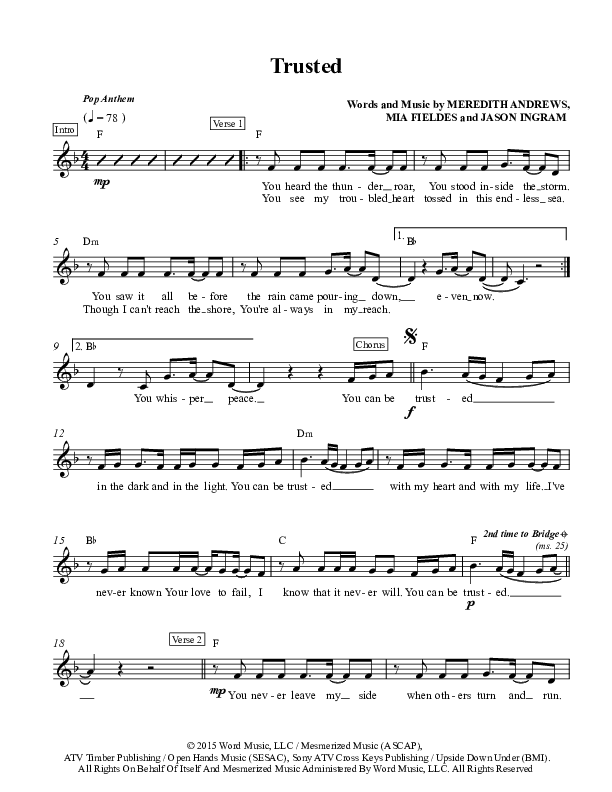 Trusted Lead Sheet (Meredith Andrews)