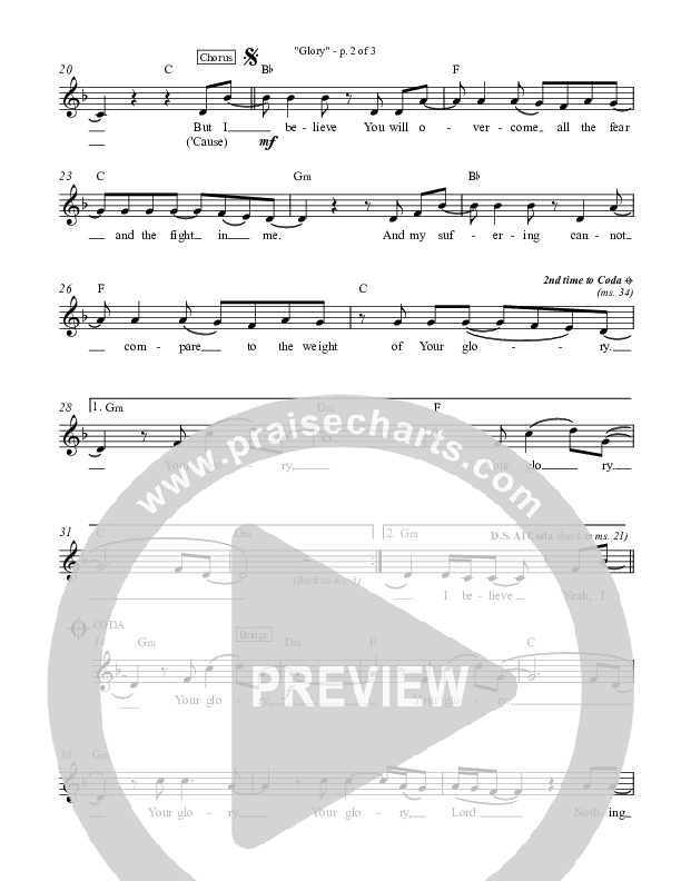 Glory Lead Sheet (Meredith Andrews)