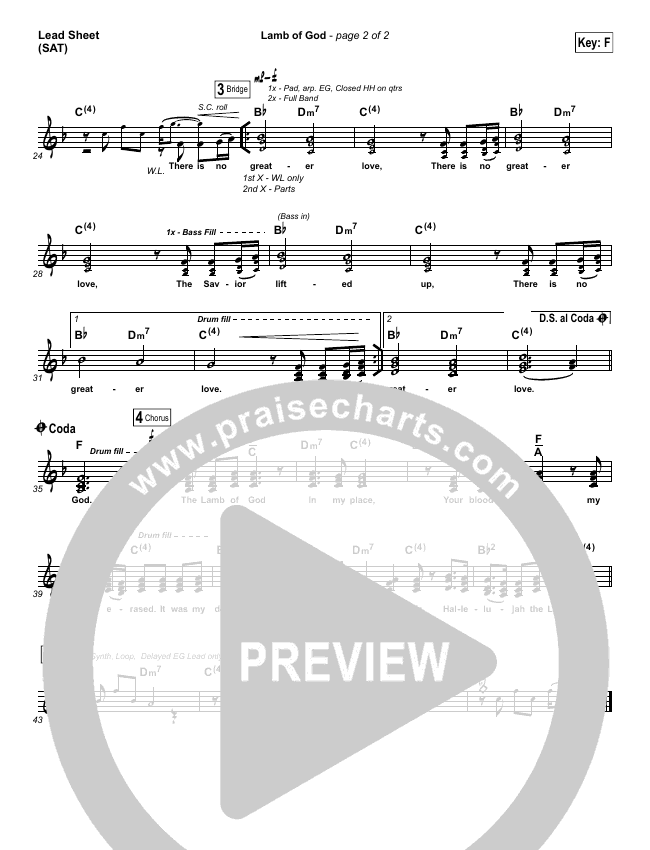 Lamb Of God Sheet Music (Meredith Andrews) PraiseCharts