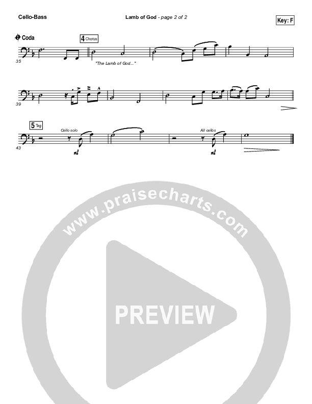 Lamb Of God Cello/Bass (Meredith Andrews)