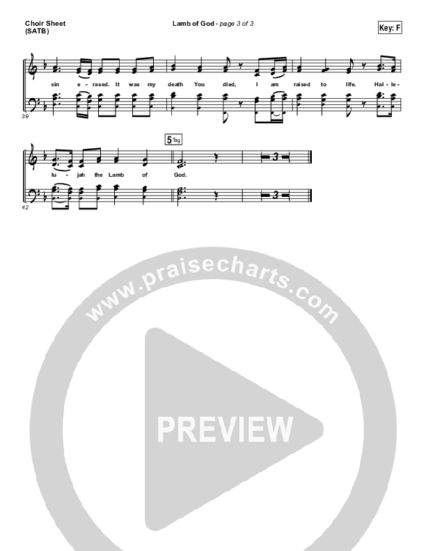 Lamb Of God Choir Sheet (SATB) (Meredith Andrews)