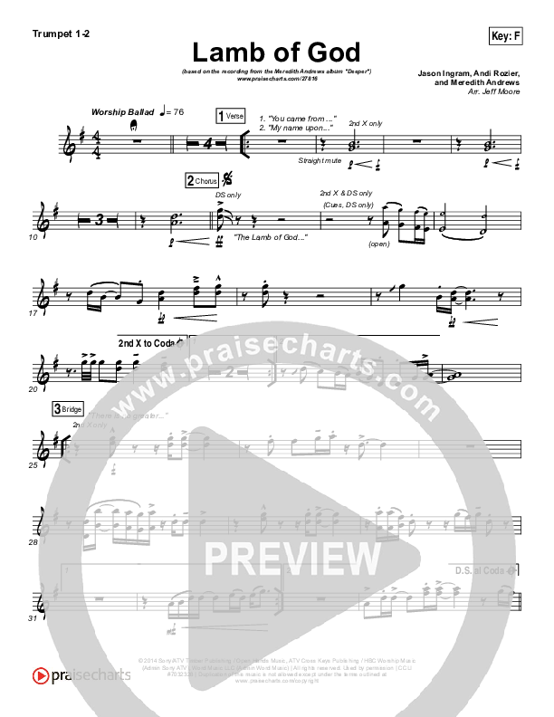 Lamb Of God Brass Pack (Meredith Andrews)