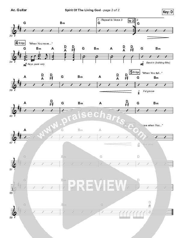 Spirit Of The Living God Acoustic Guitar (Meredith Andrews)