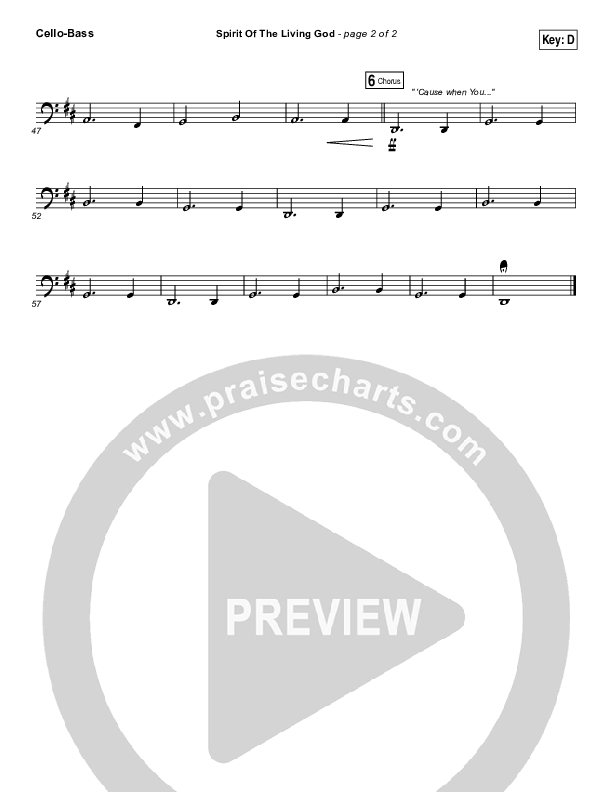 Spirit Of The Living God Cello/Bass (Meredith Andrews)