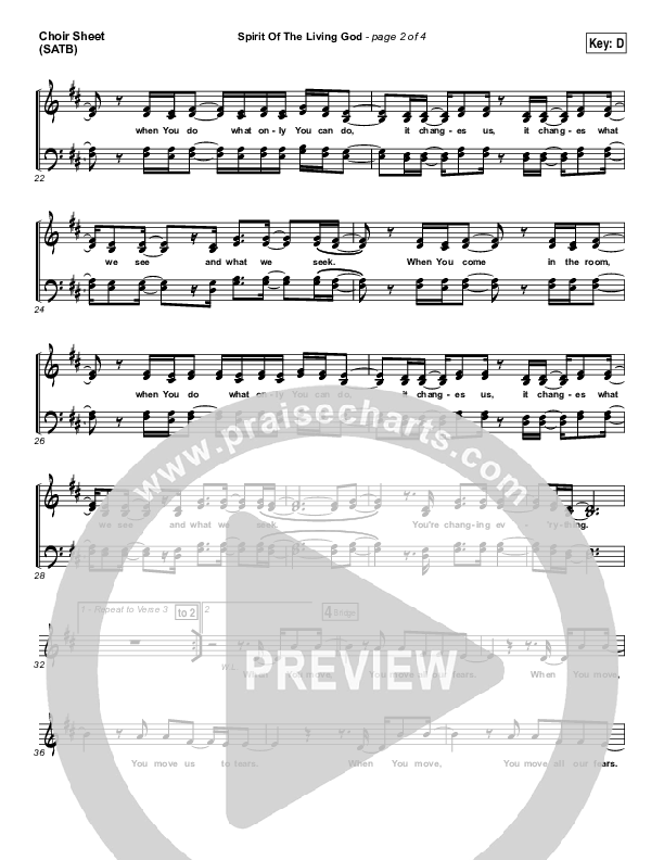 Spirit Of The Living God Choir Vocals (SATB) (Meredith Andrews)