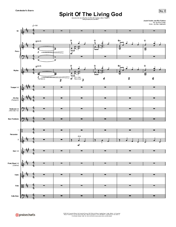 Spirit Of The Living God Conductor's Score (Meredith Andrews)