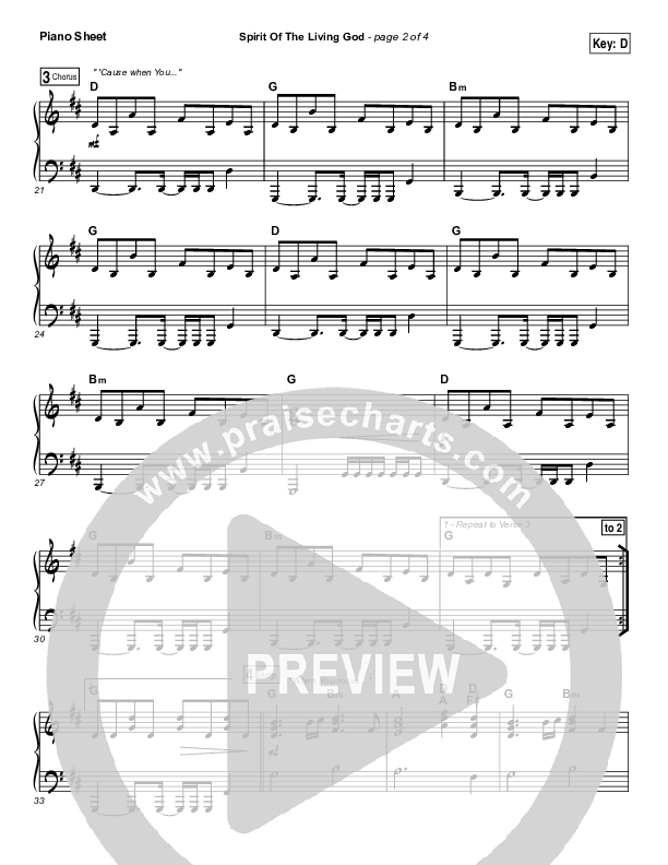 Spirit Of The Living God Piano Sheet (Meredith Andrews)