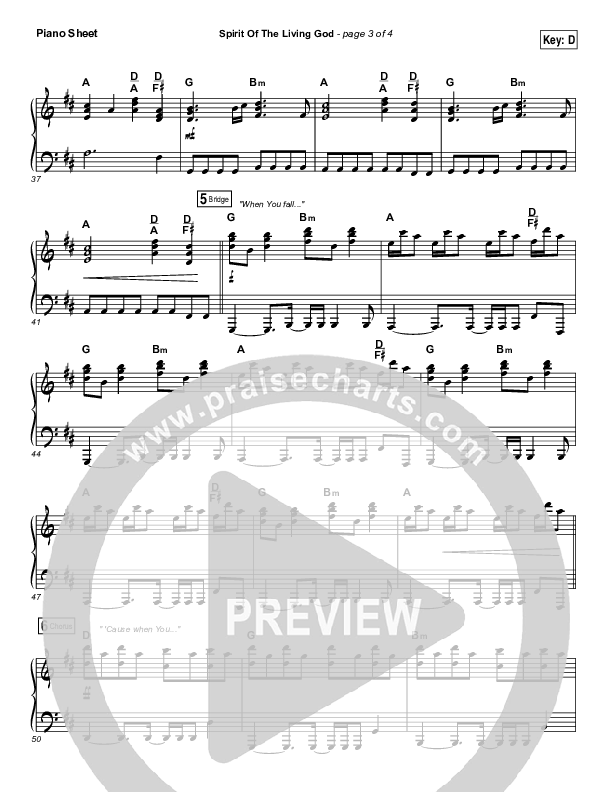 Spirit Of The Living God Piano Sheet (Meredith Andrews)