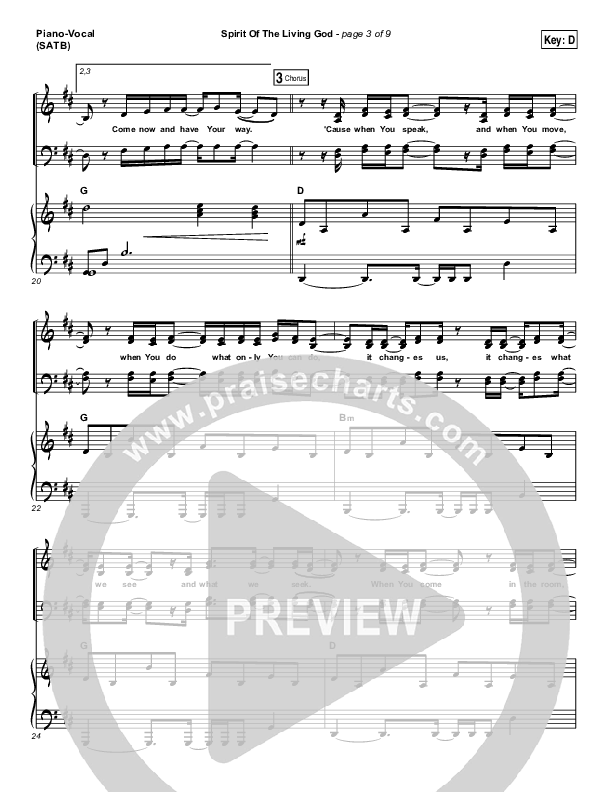 Spirit Of The Living God Piano/Vocal (SATB) (Meredith Andrews)
