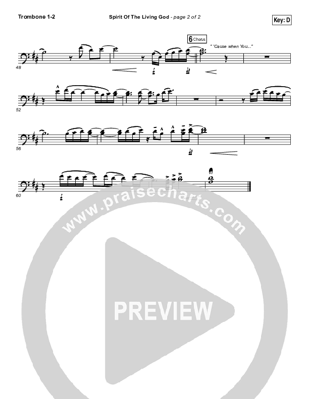Spirit Of The Living God Trombone 1/2 (Meredith Andrews)