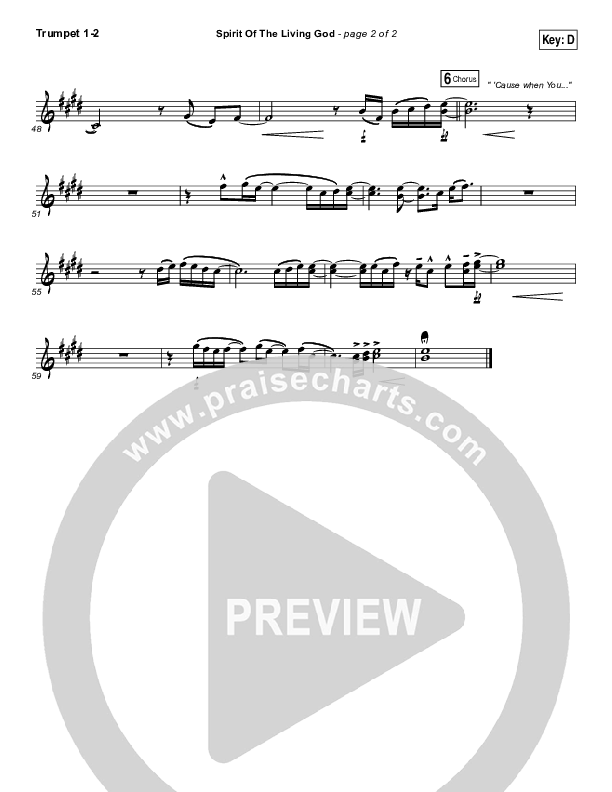 Spirit Of The Living God Trumpet 1,2 (Meredith Andrews)