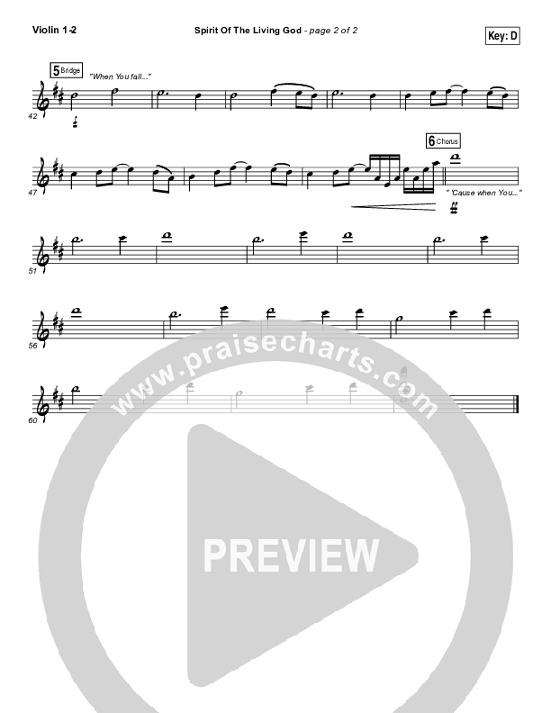 Spirit Of The Living God Violin 1/2 (Meredith Andrews)