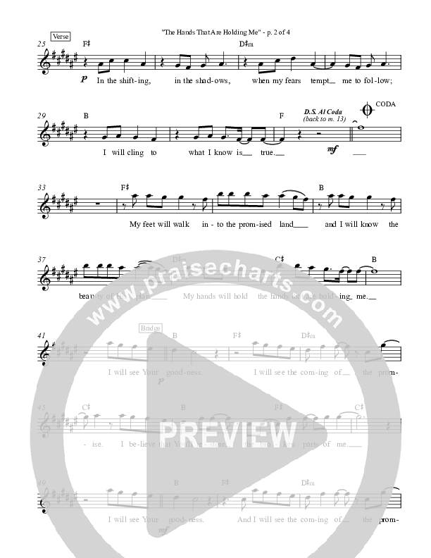 Hands That Are Holding Me Lead Sheet (Meredith Andrews)