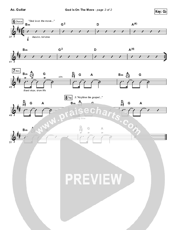 God Is On The Move Acoustic Guitar (7eventh Time Down)