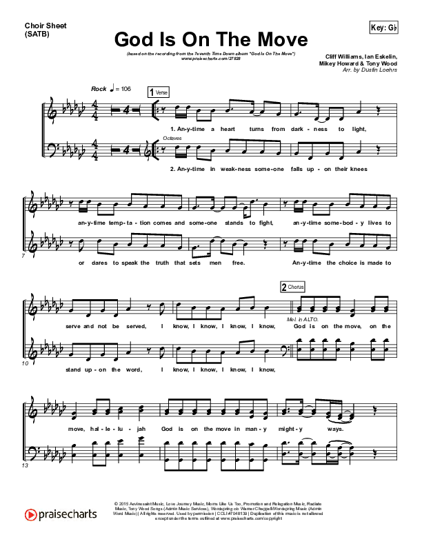 God Is On The Move Choir Sheet (SATB) (7eventh Time Down)