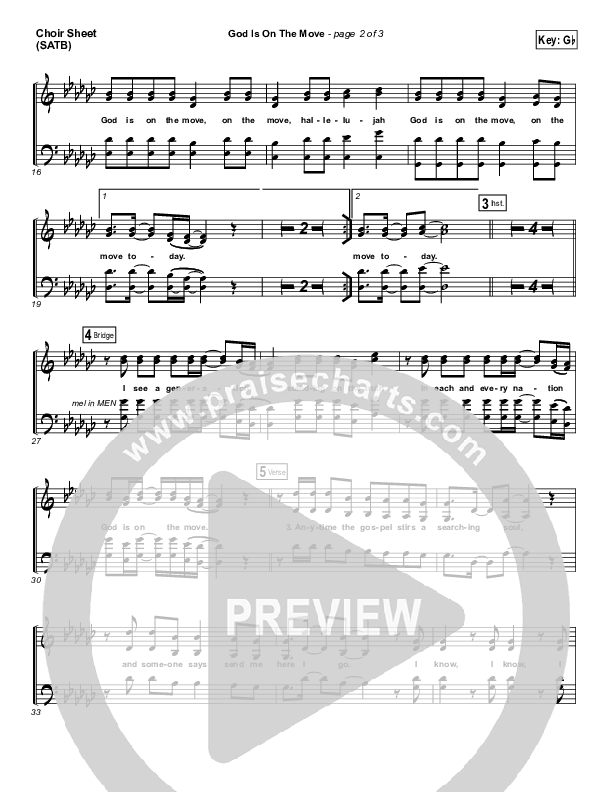 God Is On The Move Choir Vocals (SATB) (7eventh Time Down)