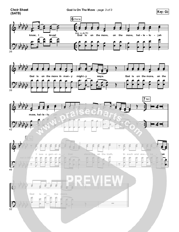 God Is On The Move Choir Vocals (SATB) (7eventh Time Down)