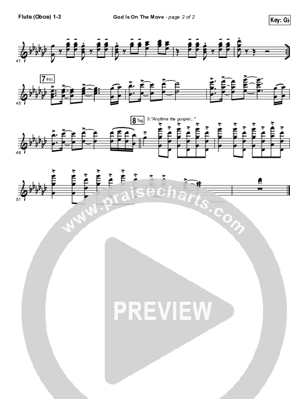 God Is On The Move Flute/Oboe 1/2/3 (7eventh Time Down)