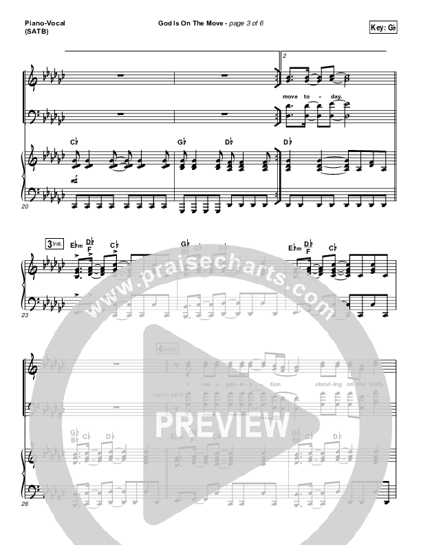 God Is On The Move Piano/Vocal (SATB) (7eventh Time Down)