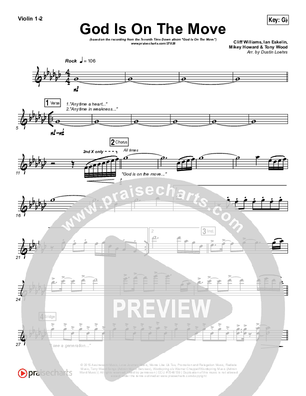 God Is On The Move Violin 1/2 (7eventh Time Down)