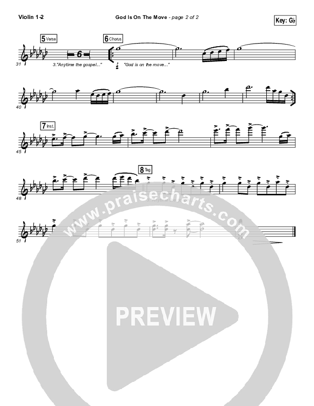 God Is On The Move Violin 1/2 (7eventh Time Down)