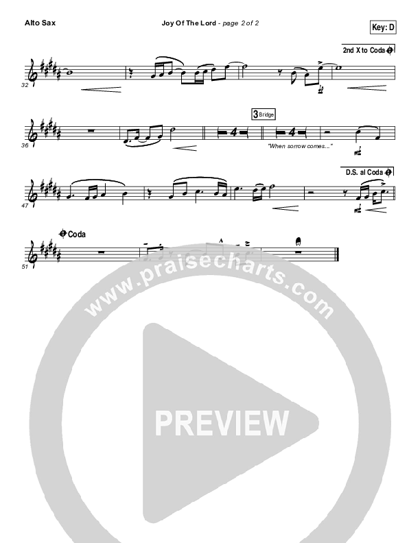 Joy Of The Lord Alto Sax (Rend Collective)