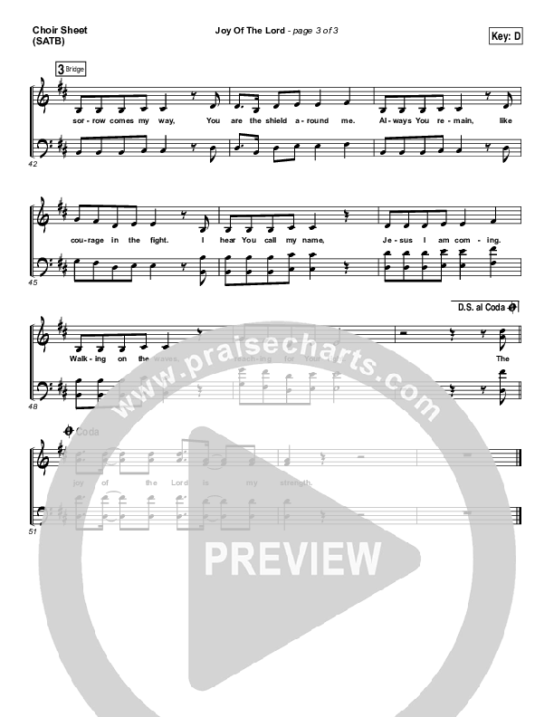 Joy Of The Lord Choir Sheet (SATB) (Rend Collective)